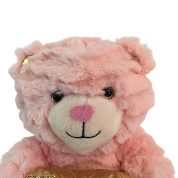 Animal Adventure Pink Teddy Bear 8" Plush Gold You Are My Sunshine Heart - Picture 2 of 9